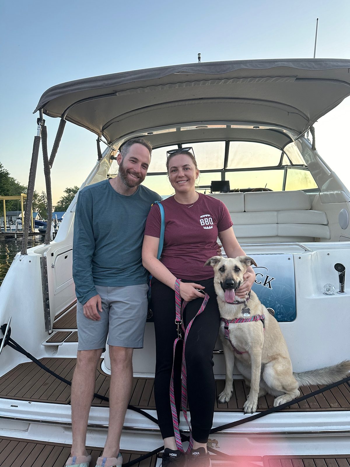 Micah and Morgan on the water